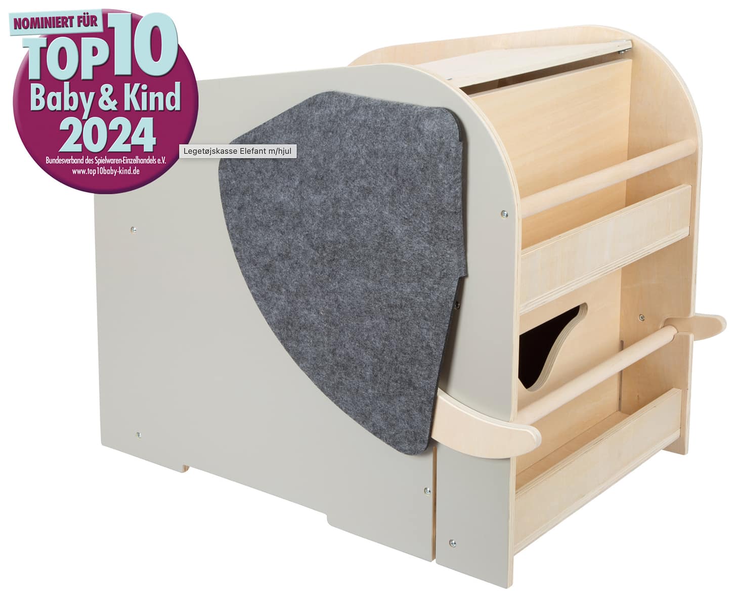 Legetøjskasse Elefant m/hjul